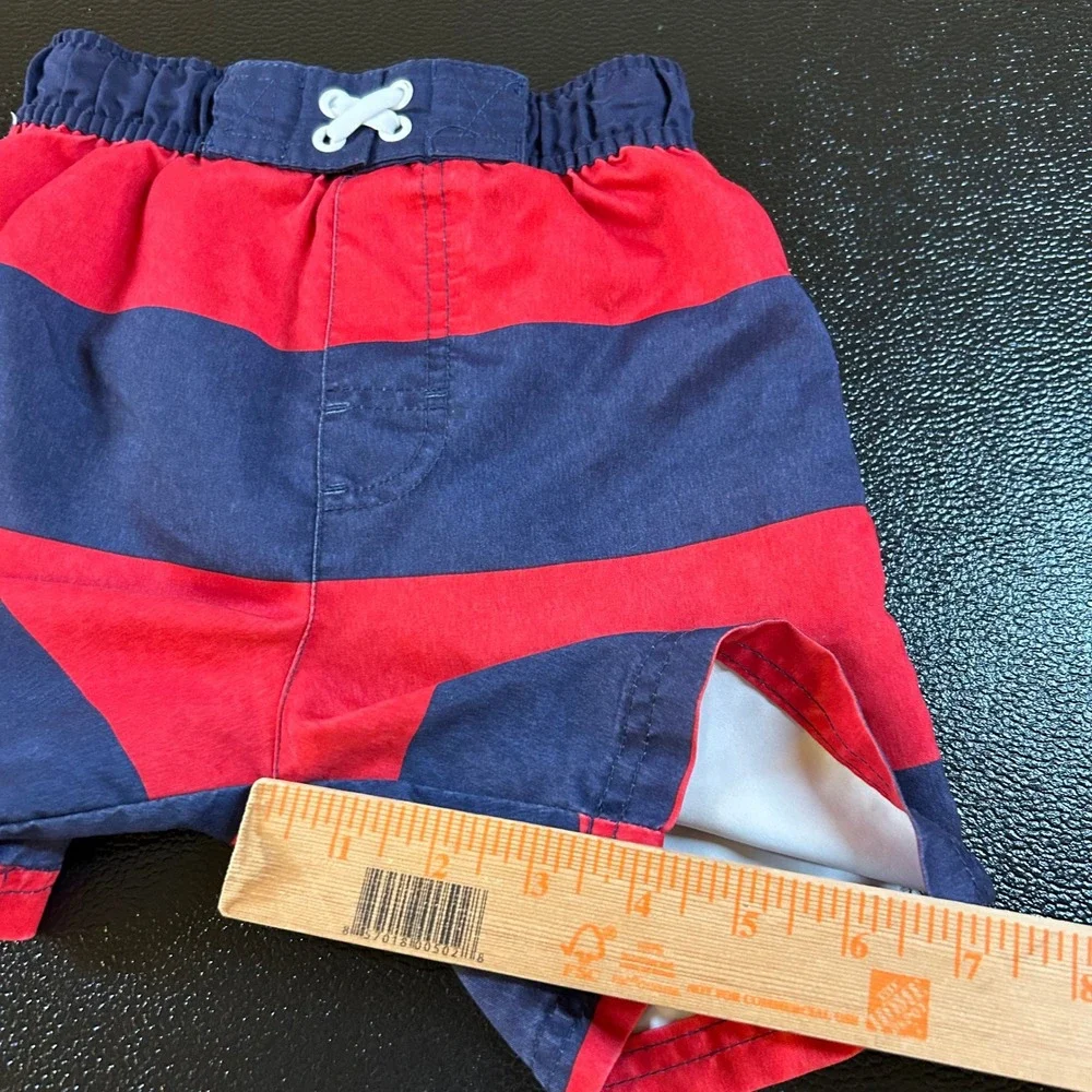 Circo Striped Swim Trunks Elastic Waist Swim‎ Shorts Casual Red Blue Toddler 3T
